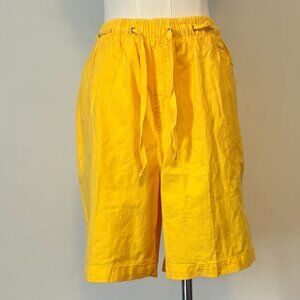 Pappagallo Women's Size M  Yellow Drawstring Paperbag Shorts Island Girl  Beach